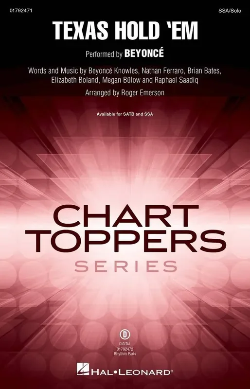 Beyoncé Texas Hold ‘Em (Arr. Roger Emerson) Frauenchor mit Begleitung