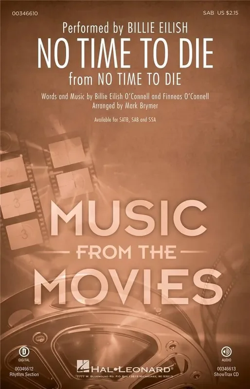 Billie Eilish No Time to Die (Arr. Mark Brymer) Gemischter Chor mit Begleitung