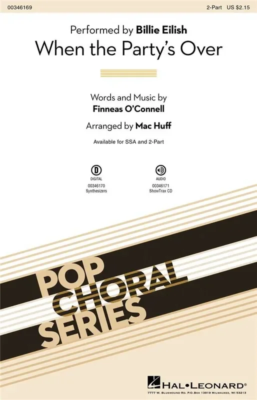 Billie Eilish When The Party‘s Over (Arr. Mac Huff) Frauenchor mit Begleitung