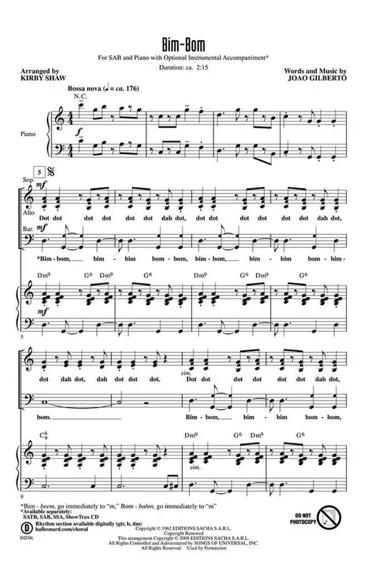 Bim-Bom (Arr. Kirby Shaw) Gemischter Chor mit Begleitung