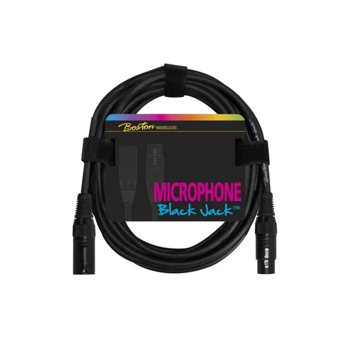 Black Jack microfoonkabel, zwart, 5 meter, 1 x XLR3f + 1 x XLR3m