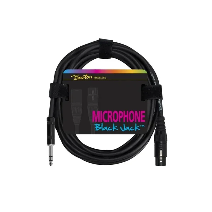 Black Jack microfoonkabel, zwart, 5 meter, 1x XLR3f + 1 x jack 3-polig gebalanceerd