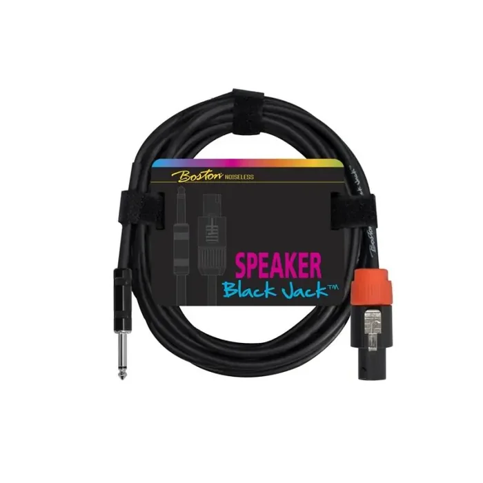 Black Jack speaker kabel, zwart, 1 meter, jack + speakon, 2 x 1,5mm