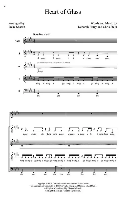 Blondie Heart Of Glass (Arr. Deke Sharon) Gemischter Chor mit Begleitung