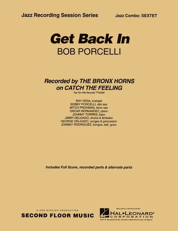 Bob Porcelli Get Back In Sextet Full Score Jazz Ensemble