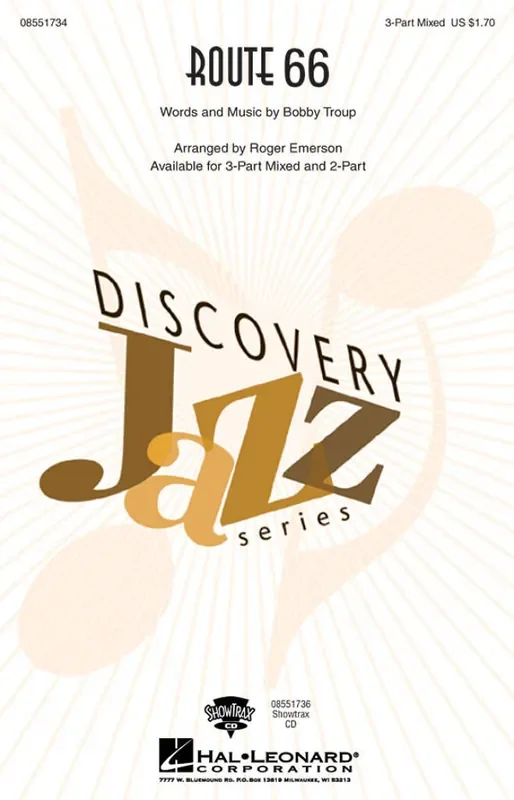 Bobby Troup Route 66 (Arr. Roger Emerson) Gemischter Chor mit Klavier/Orgel