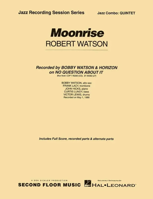 Bobby Watson Moonrise Full Score Jazz Ensemble