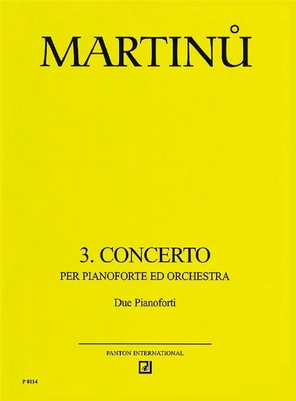 Bohuslav Martinu Concerto for Piano and Orchestra No. 3 H 316 Orchester mit Solo
