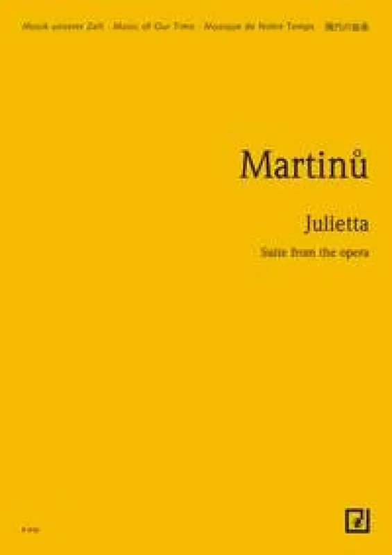 Bohuslav Martinu Julietta H 253 B (Arr. Zbynek Vostrak) Orchester