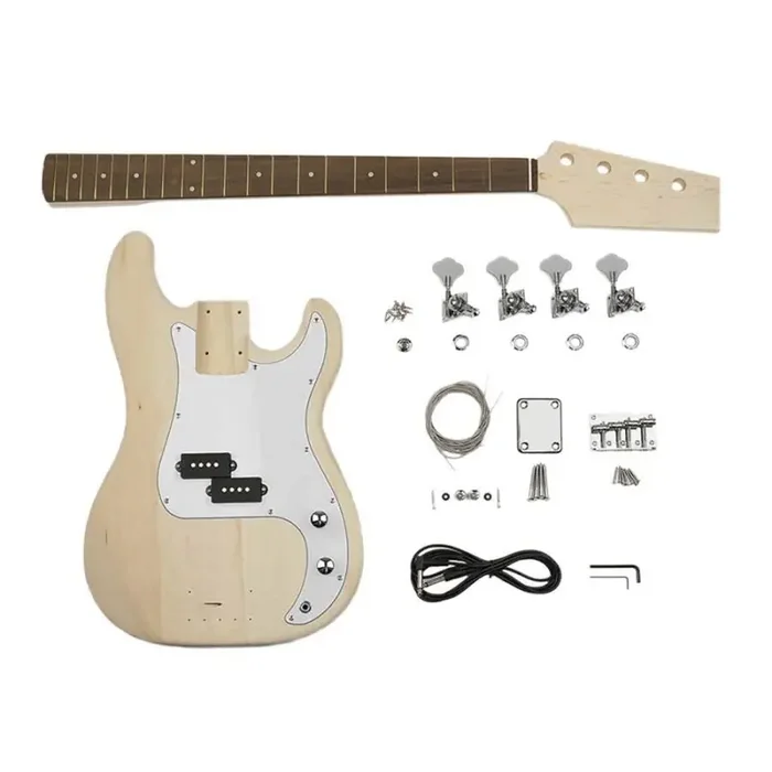 Boston guitar assembly kit, Puncher Bass model, mahogany body, maple neck, 1 pickup