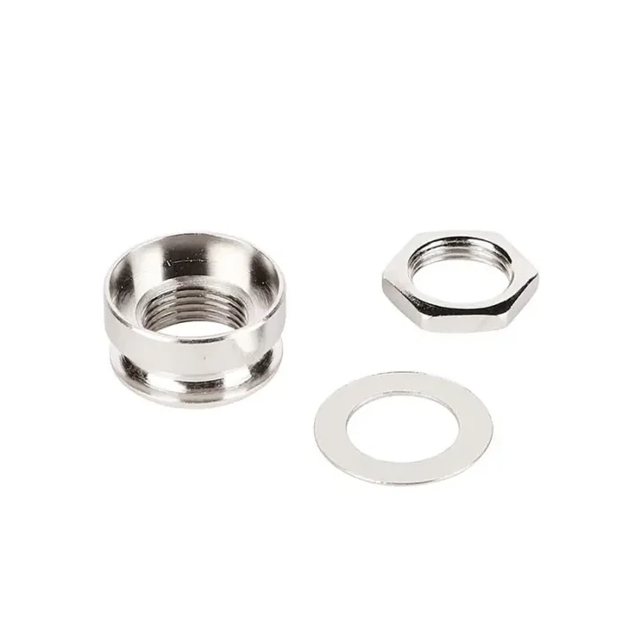 Boston strap button nut, for EPJ models M8 thread, with nut and washer, nickel