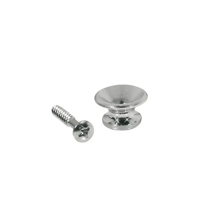 Boston strap buttons, metal, with screw, v-model, diameter 13mm, 20 pcs bulk pack, nickel