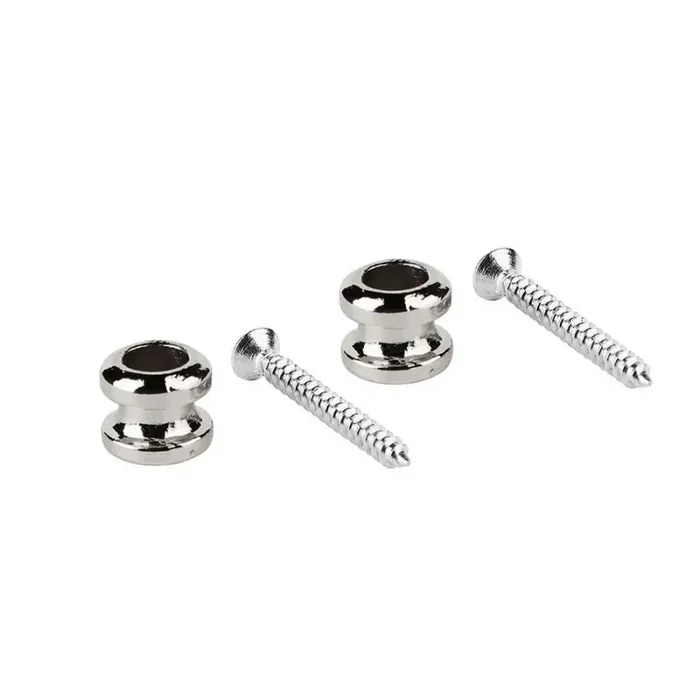Boston straplock button with screws, 2 pcs, chrome