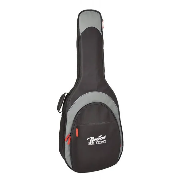 Boston Super Packer gig bag for classic guitar, 15 mm. padding, multiple pockets, black and grey