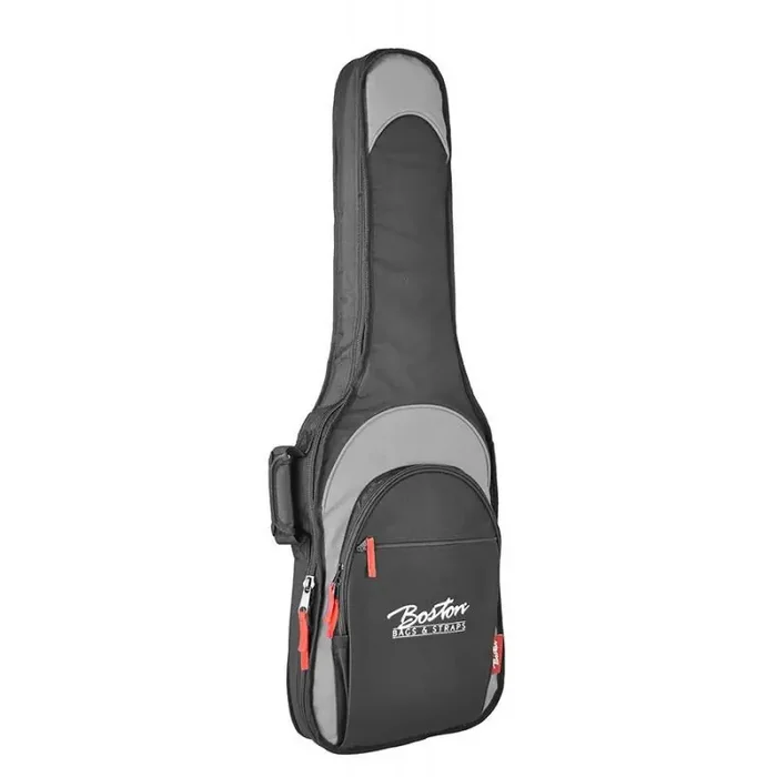 Boston Super Packer gig bag for electric guitar, 15 mm. padding, multiple pockets, black and grey