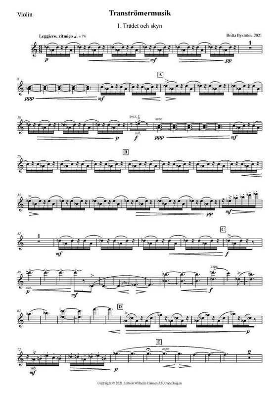 Britta Byström Tranströmermusik Streichtrio
