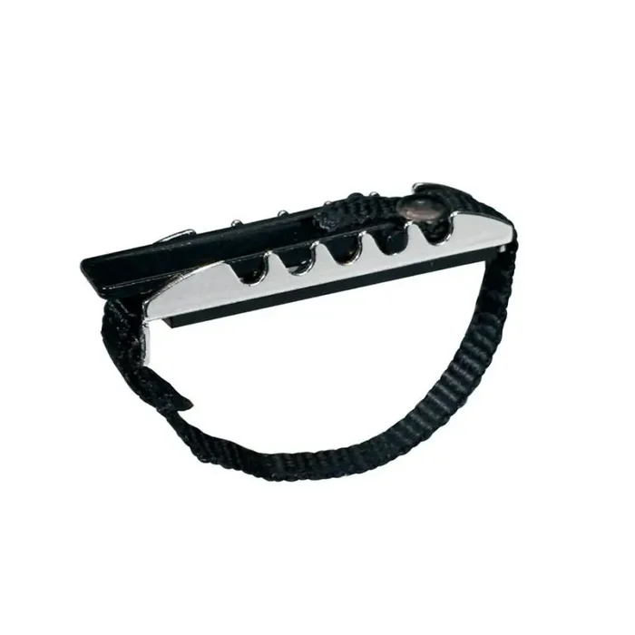 Capo voor klassieke gitaar, plat, verchroomd, met verstelbaar riempje