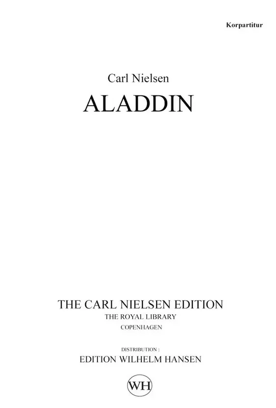 Carl Nielsen Aladdin Op. 34 Gemischter Chor mit Begleitung