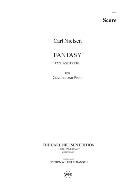 Carl Nielsen Fantasy for Clarinet and Piano Klarinette mit Begleitung