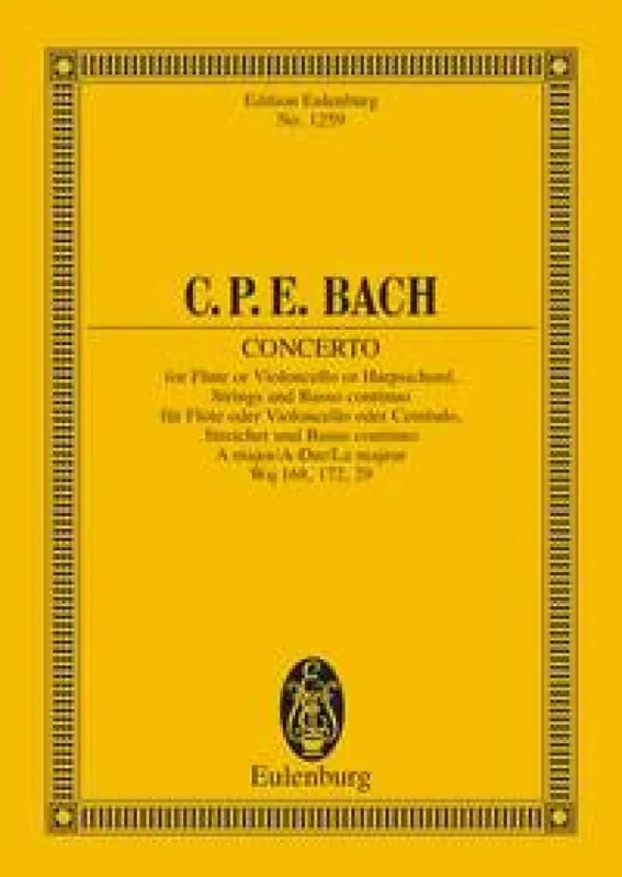 Carl Philipp Emanuel Bach Concerto La Per Fl(Vc O Cemb) E Archi (Kneihs) Orchester