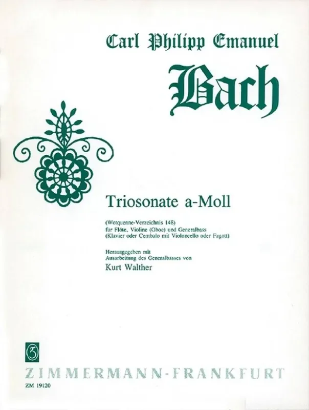 Carl Philipp Emanuel Bach Triosonate a-Moll Wq 148 (Arr. Kurt Walther) Kammerensemble