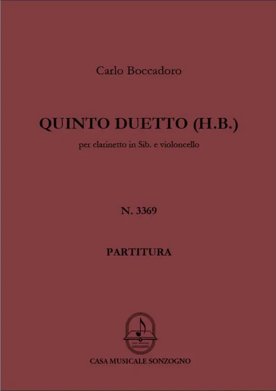 Carlo Boccadoro Quinto Duetto Klarinette mit Begleitung