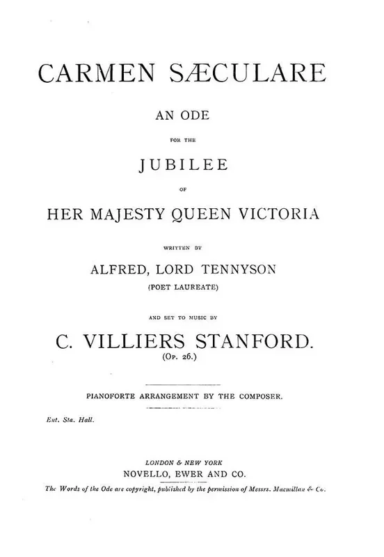 Charles Villiers Stanford Carmen Saeculare Gemischter Chor mit Klavier/Orgel