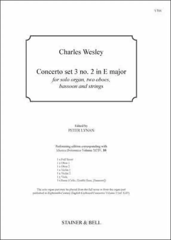 Charles Wesley Concerto set 3 no. 2 in E Kammerensemble