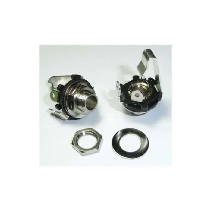 Chassis connector jack, 6,3mm, 2-polig, chrome, M9