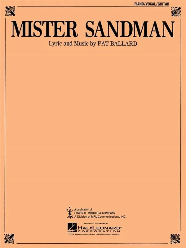 Chordettes Mister Sandman Klavier, Gesang, Gitarre (Songbooks)