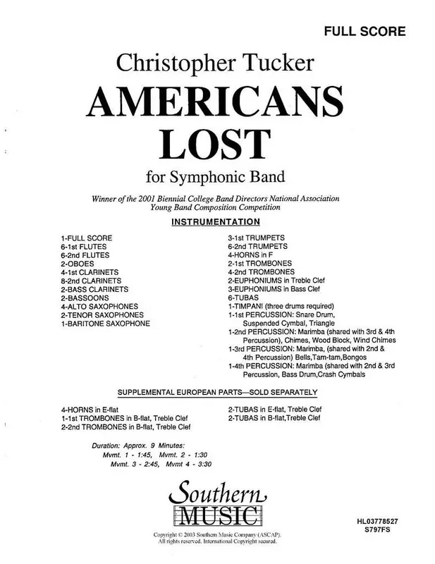 Christopher Tucker Americans Lost Blasorchester