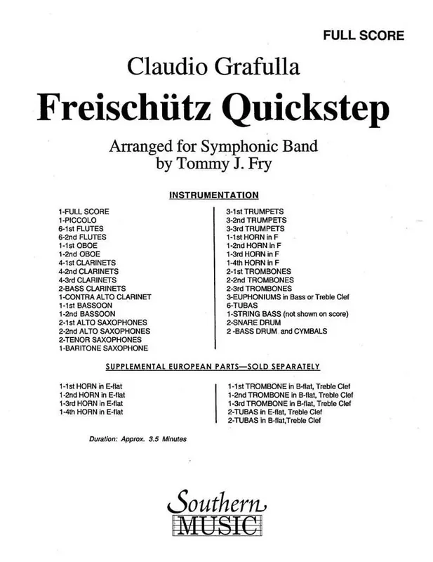 Claudio S. Grafulla Freischutz Quickstep (Arr. Tommy J. Fry) Blasorchester