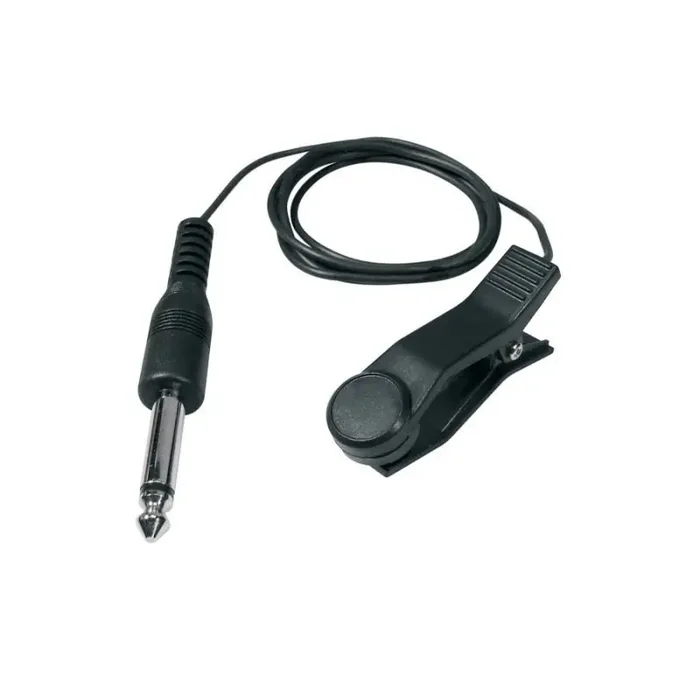 Clip on tuner pick-up, 90 cm. kabel, standaard 6.3 mm. jackplug