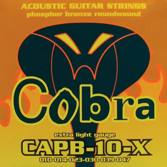 Cobra snarenset akoestische gitaar, phosphor bronze wound, extra light .010-.014-.023-.030-.039-.047