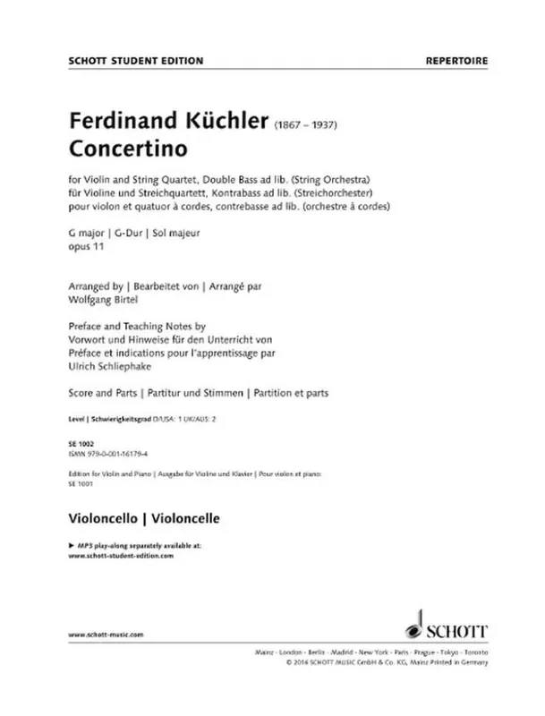 Concertino G-Dur Op. 11 Streichorchester mit Solo