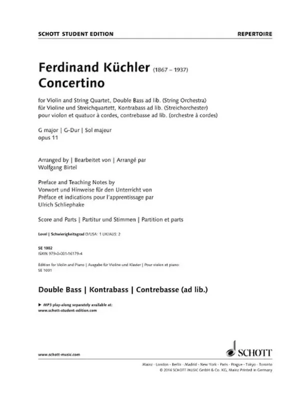 Concertino G-Dur Op. 11 Streichorchester mit Solo