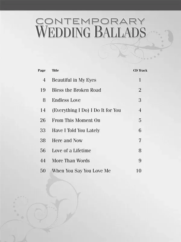 Contemporary Wedding Ballads Klavier, Gesang, Gitarre (Songbooks)