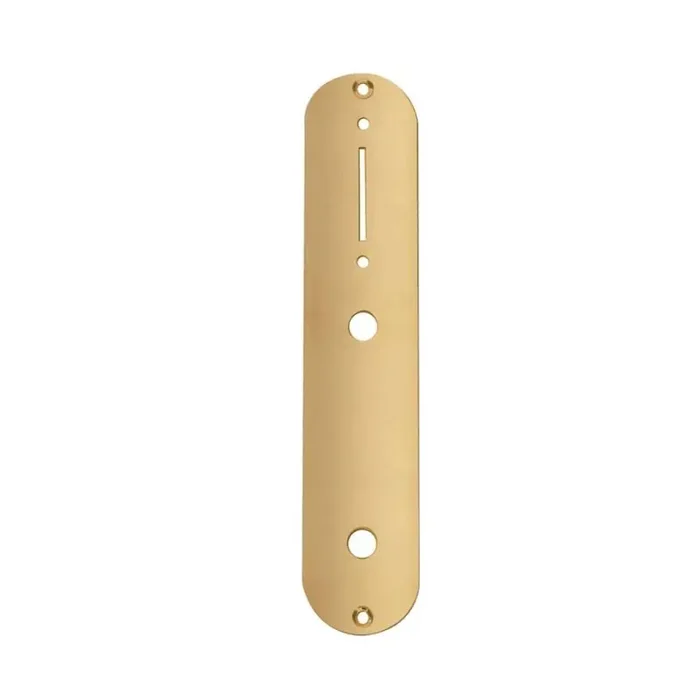 Control plate, gold, 32x160mm, Tele, 8,5mm holes for metric pots