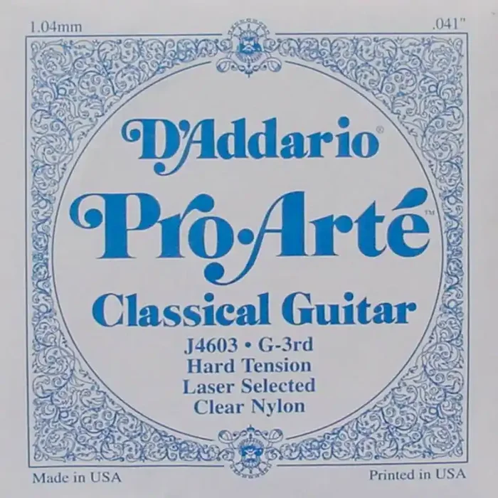 D‘Addario Classics G-3 snaar voor klassieke gitaar, clear nylon, hard tension