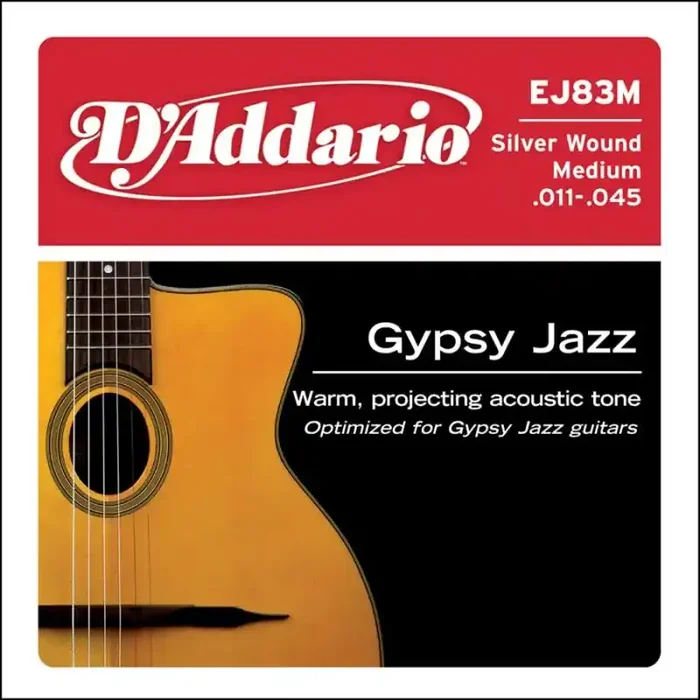 D‘Addario Gypsy Jazz snarenset akoestisch, silverplated, medium, 011-015-024-029-035-045