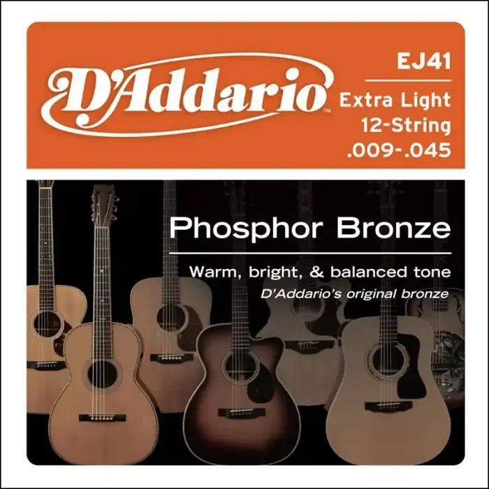 D‘Addario Phosphor Bronze snarenset akoestisch 12-snarig, phosphor bronze, extra light, 009-045