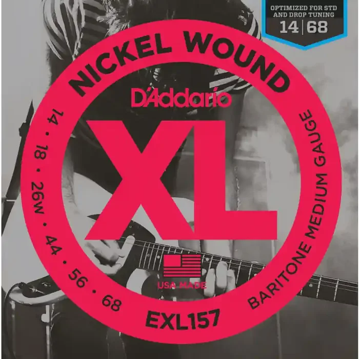 D‘Addario XL Nickel Round Wound snarenset elektrisch, baritone , 014-018-026-044-056-068 EXL157