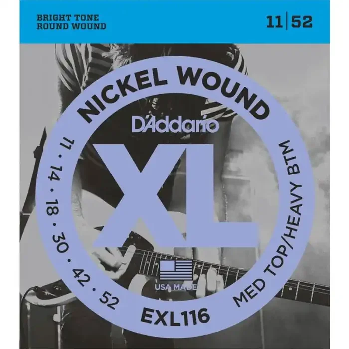 D‘Addario XL Nickel Round Wound snarenset elektrisch, blues/jazz rock, wound G-3, 011-014-021w-028-038-049