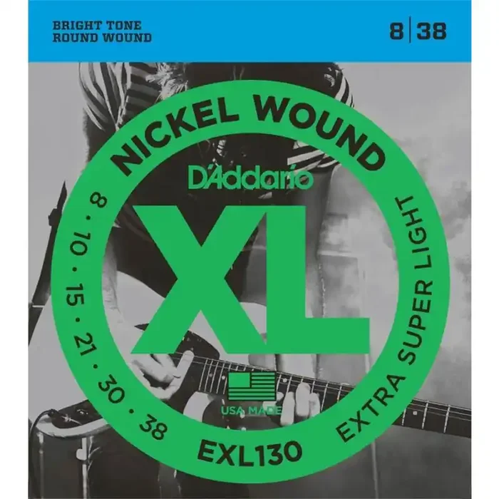D‘Addario XL Nickel Round Wound snarenset elektrisch, extra super light, 008-010-015-021-030-038