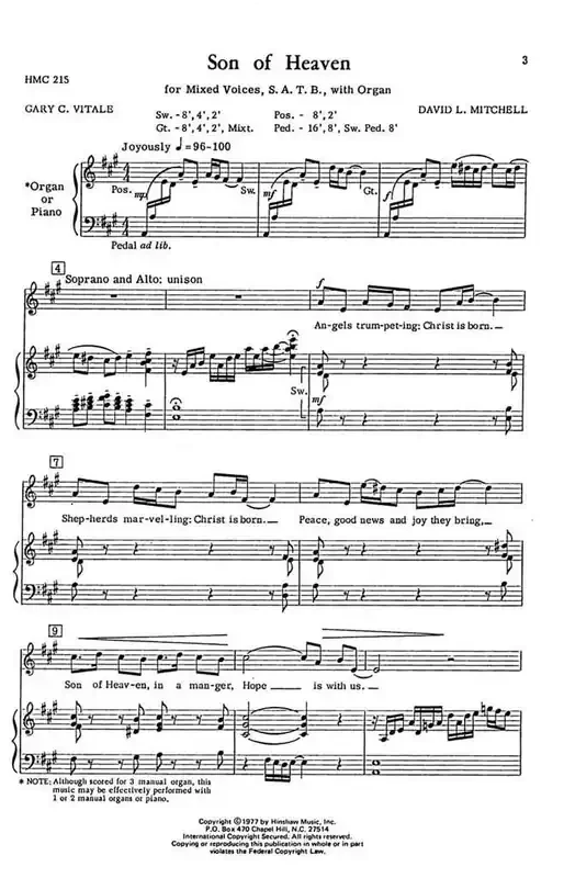 David Mitchell Son Of Heaven (Arr. David Mitchell) Gemischter Chor mit Klavier/Orgel