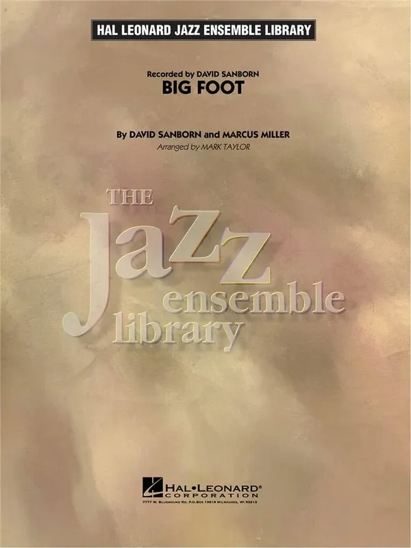 David Sanborn Big Foot (Arr. Mark Taylor) Jazz Ensemble