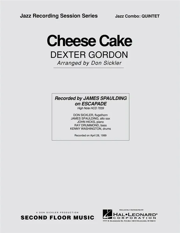 Dexter Gordon Cheesecake (Arr. Don Sickler) Jazz Ensemble
