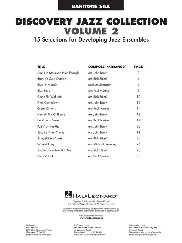Discovery Jazz Collection, Volume 2 (Arr. John Berry) Jazz Ensemble
