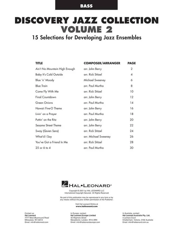 Discovery Jazz Collection, Volume 2 (Arr. John Berry) Jazz Ensemble