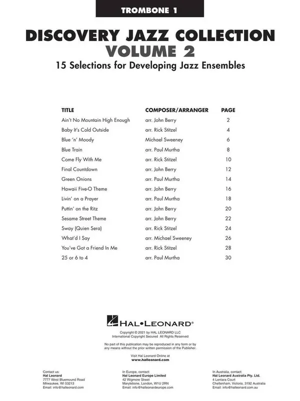 Discovery Jazz Collection, Volume 2 (Arr. John Berry) Jazz Ensemble